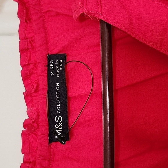Beautiful M&S fuscia eyelet dress - size 10 - Picture 3 of 5